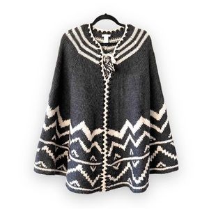 J Jill Charcoal ZigZag Poncho